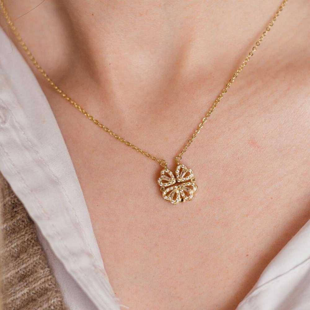 Magnetic Golden Flower Pendent